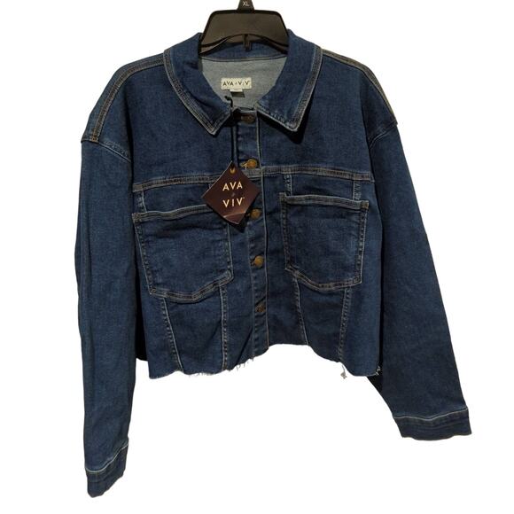 NWT Ava & Viv Denim Jacket, 1X - Picture 1 of 5